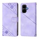 For Infinix Smart 10 4G / Tecno Pop 10 Skin Feel Embossed Leather Phone Case(Light Purple) - 2