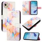 For Sharp Aquos Wish 4 SH-52E PT003 Marble Pattern Flip Leather Phone Case(Galaxy Marble White) - 1