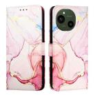 For Sharp Aquos R9 SH-51E PT003 Marble Pattern Flip Leather Phone Case(Rose Gold) - 2