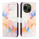 For Sharp Aquos R9 SH-51E PT003 Marble Pattern Flip Leather Phone Case(Galaxy Marble White) - 2