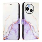 For Sharp Aquos Sense9 Plus PT003 Marble Pattern Flip Leather Phone Case(White Purple) - 2