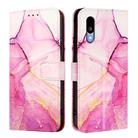 For Sharp Basio Active3 PT003 Marble Pattern Flip Leather Phone Case(Pink Purple Gold) - 3