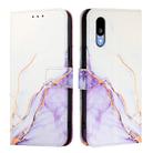 For Sharp Basio Active3 PT003 Marble Pattern Flip Leather Phone Case(White Purple) - 3