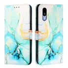 For Sharp Basio Active3 PT003 Marble Pattern Flip Leather Phone Case(Green) - 3
