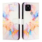 For Google Pixel 5 PT003 Marble Pattern Flip Leather Phone Case(Galaxy Marble White) - 2