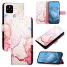 For Google Pixel 5 XL / 4a 5G PT003 Marble Pattern Flip Leather Phone Case(Rose Gold) - 1