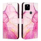 For Google Pixel 5a PT003 Marble Pattern Flip Leather Phone Case(Pink Purple Gold) - 2