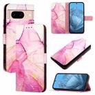 For Google Pixel 8a PT003 Marble Pattern Flip Leather Phone Case(Pink Purple Gold) - 1