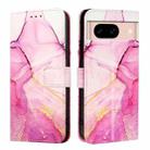 For Google Pixel 8a PT003 Marble Pattern Flip Leather Phone Case(Pink Purple Gold) - 2