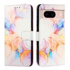 For Google Pixel 8a PT003 Marble Pattern Flip Leather Phone Case(Galaxy Marble White) - 2