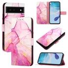 For Google Pixel 6 PT003 Marble Pattern Flip Leather Phone Case(Pink Purple Gold) - 1