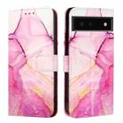 For Google Pixel 6 PT003 Marble Pattern Flip Leather Phone Case(Pink Purple Gold) - 2