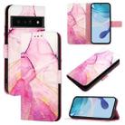 For Google Pixel 6 Pro PT003 Marble Pattern Flip Leather Phone Case(Pink Purple Gold) - 1