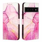 For Google Pixel 6 Pro PT003 Marble Pattern Flip Leather Phone Case(Pink Purple Gold) - 2