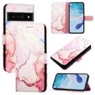 For Google Pixel 6 Pro PT003 Marble Pattern Flip Leather Phone Case(Rose Gold) - 1