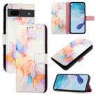 For Google Pixel 6a PT003 Marble Pattern Flip Leather Phone Case(Galaxy Marble White) - 1