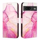 For Google Pixel 7 PT003 Marble Pattern Flip Leather Phone Case(Pink Purple Gold) - 2