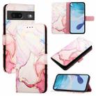 For Google Pixel 7 PT003 Marble Pattern Flip Leather Phone Case(Rose Gold) - 1