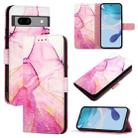 For Google Pixel 7a PT003 Marble Pattern Flip Leather Phone Case(Pink Purple Gold) - 1