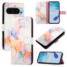 For Google Pixel 9 PT003 Marble Pattern Flip Leather Phone Case(Galaxy Marble White) - 1