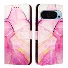 For Google Pixel 9 Pro XL PT003 Marble Pattern Flip Leather Phone Case(Pink Purple Gold) - 2