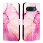 For Google Pixel 9a PT003 Marble Pattern Flip Leather Phone Case(Pink Purple Gold) - 2