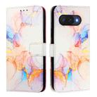 For Google Pixel 9a PT003 Marble Pattern Flip Leather Phone Case(Galaxy Marble White) - 2