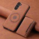 For Samsung Galaxy S23 5G Denior D13 Retro Texture Leather MagSafe Card Bag Phone Case(Brown) - 2