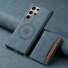 For Samsung Galaxy S23 Ultra 5G Denior D13 Retro Texture Leather MagSafe Card Bag Phone Case(Blue) - 2