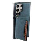 For Samsung Galaxy S23 Ultra 5G Denior D13 Retro Texture Leather MagSafe Card Bag Phone Case(Blue) - 3