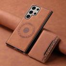 For Samsung Galaxy S23 Ultra 5G Denior D13 Retro Texture Leather MagSafe Card Bag Phone Case(Brown) - 2