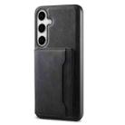 For Samsung Galaxy S24+ 5G Denior D13 Retro Texture Leather MagSafe Card Bag Phone Case(Black) - 1