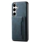 For Samsung Galaxy S24+ 5G Denior D13 Retro Texture Leather MagSafe Card Bag Phone Case(Blue) - 1