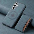 For Samsung Galaxy S24+ 5G Denior D13 Retro Texture Leather MagSafe Card Bag Phone Case(Blue) - 2