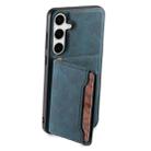 For Samsung Galaxy S24+ 5G Denior D13 Retro Texture Leather MagSafe Card Bag Phone Case(Blue) - 3