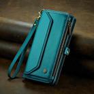 For Google Pixel 7a CaseMe C36 Card Slots Zipper Wallet RFID Anti-theft Leather Phone Case(Blue-green) - 2