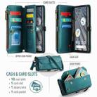 For Google Pixel 7a CaseMe C36 Card Slots Zipper Wallet RFID Anti-theft Leather Phone Case(Blue-green) - 3