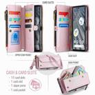 For Google Pixel 7a CaseMe C36 Card Slots Zipper Wallet RFID Anti-theft Leather Phone Case(Pink) - 3