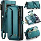 For Google Pixel 8 CaseMe C36 Card Slots Zipper Wallet RFID Anti-theft Leather Phone Case(Blue-green) - 1