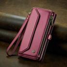 For Google Pixel 8 CaseMe C36 Card Slots Zipper Wallet RFID Anti-theft Leather Phone Case(Wine Red) - 2