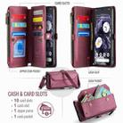 For Google Pixel 8 CaseMe C36 Card Slots Zipper Wallet RFID Anti-theft Leather Phone Case(Wine Red) - 3