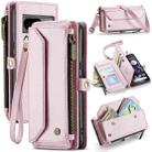 For Google Pixel 8 CaseMe C36 Card Slots Zipper Wallet RFID Anti-theft Leather Phone Case(Pink) - 1