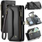 For Google Pixel 8 Pro CaseMe C36 Card Slots Zipper Wallet RFID Anti-theft Leather Phone Case(Black) - 1