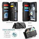 For Google Pixel 8 Pro CaseMe C36 Card Slots Zipper Wallet RFID Anti-theft Leather Phone Case(Black) - 3