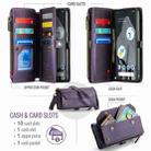 For Google Pixel 8 Pro CaseMe C36 Card Slots Zipper Wallet RFID Anti-theft Leather Phone Case(Purple) - 3