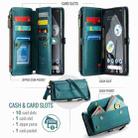 For Google Pixel 8 Pro CaseMe C36 Card Slots Zipper Wallet RFID Anti-theft Leather Phone Case(Blue-green) - 3