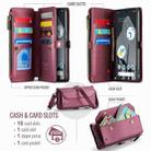 For Google Pixel 8 Pro CaseMe C36 Card Slots Zipper Wallet RFID Anti-theft Leather Phone Case(Wine Red) - 3