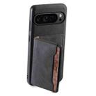 For Google Pixel 9 Pro Denior D13 Retro Texture Leather MagSafe Card Bag Phone Case(Black) - 3