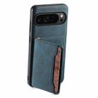 For Google Pixel 9 Pro Denior D13 Retro Texture Leather MagSafe Card Bag Phone Case(Blue) - 3