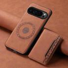 For Google Pixel 9 Pro Denior D13 Retro Texture Leather MagSafe Card Bag Phone Case(Brown) - 2